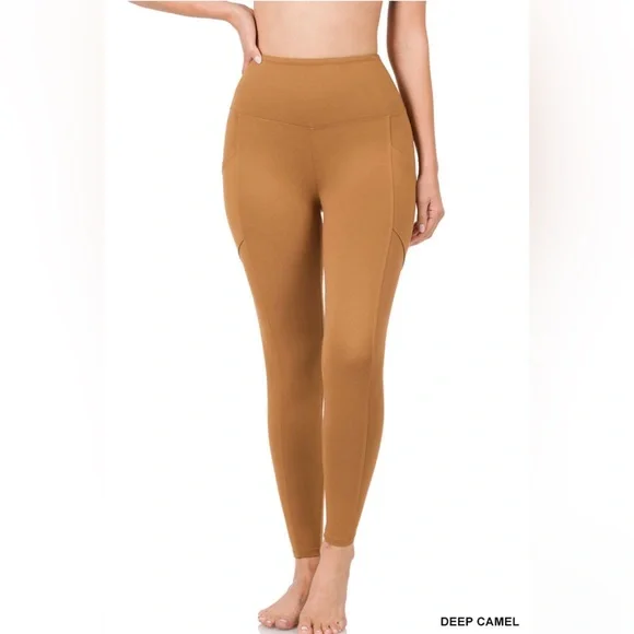 New wide waistband leggings with pockets. - Picture 1 of 3